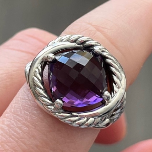 David Yurman eternity Ring with beautiful amethyst Gemstone - Picture 4 of 10